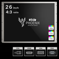 ULM26 Unico Phoenix Monitor Series 4:3 Arcade CRT Replacement LCD Monitor